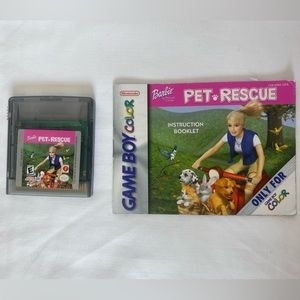 Barbie Pet Rescue WITH MANUAL Nintendo Game Boy Color 2001 Mattel Rated Everyone